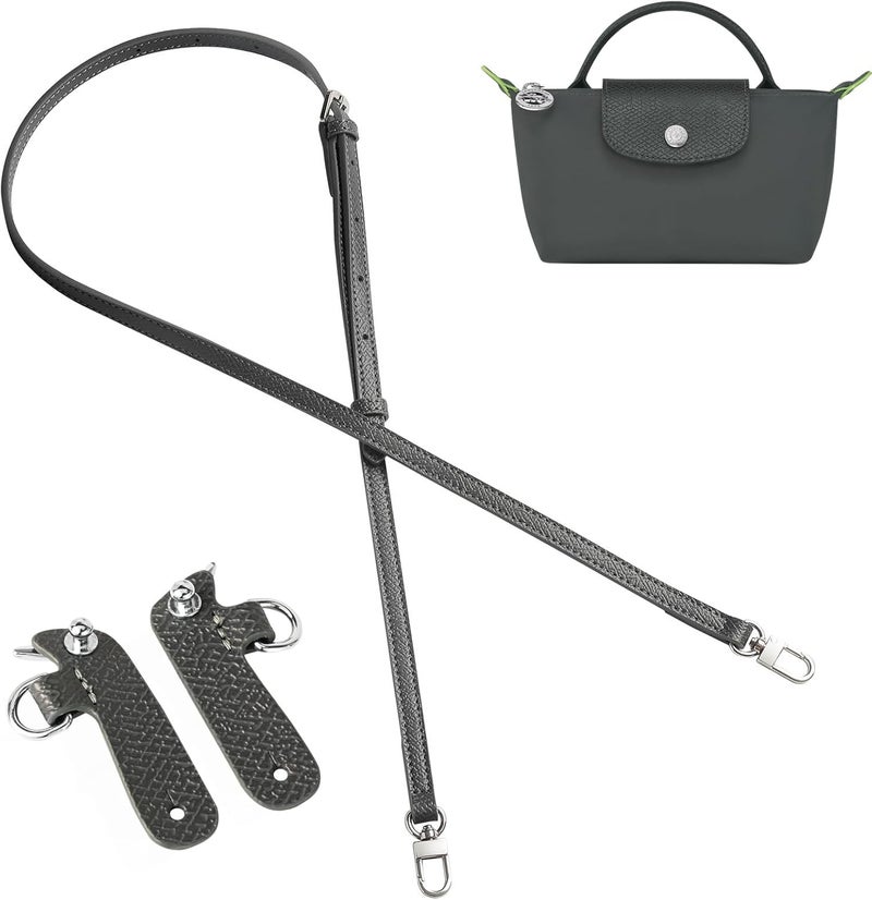 KOMHPS Purse Straps Replacement, Leather Handbag Crossbody Shoulder Strap Kit Adjustable for Mini Longcamp Tote Bag Women - Image 1